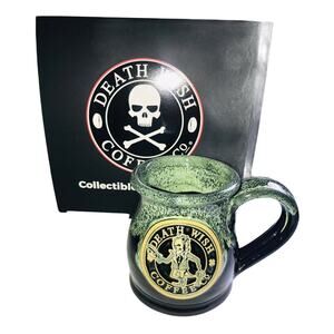 Rare Death Wish Lucky Larry Coffee Mug Collectible Deneen Pottery 2393/2500 NEW
